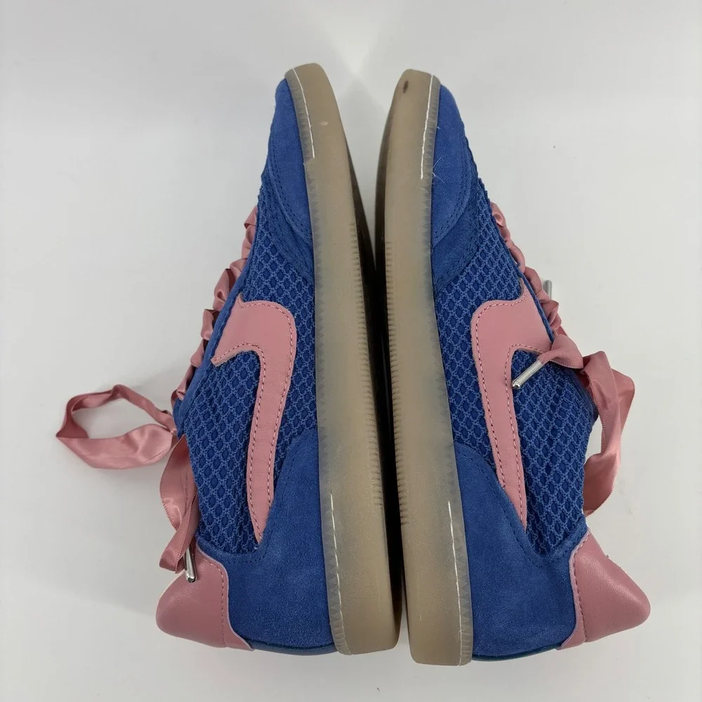 Dolce Vita Notice Sneakers Women Size 10 Blue Pink Mesh Ribbon Lace Up